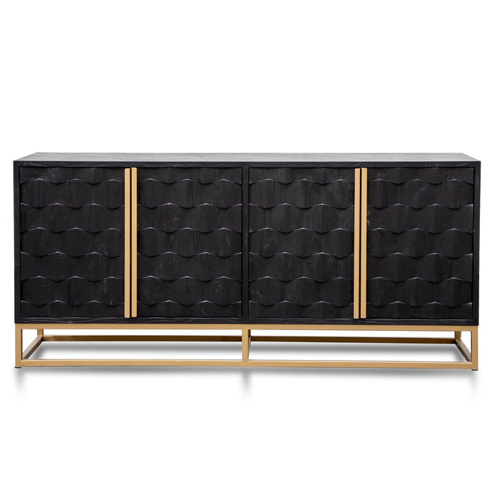 CDT2922-NI 1.78m Sideboard - Black Wood with Gold Handle