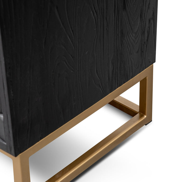 CDT2922-NI 1.78m Sideboard - Black Wood with Gold Handle