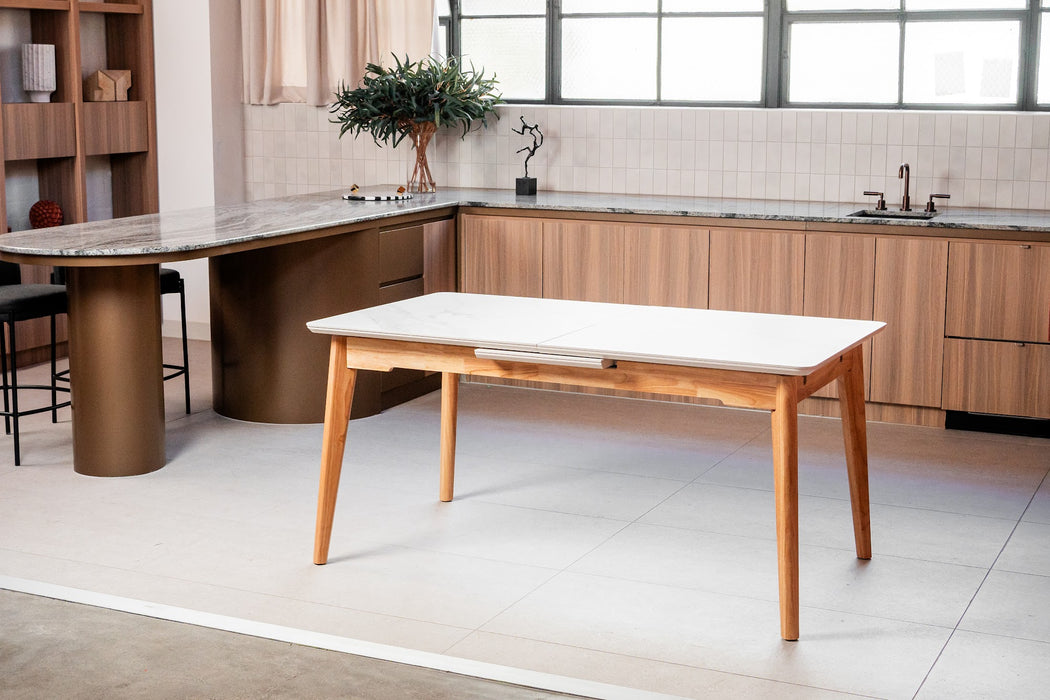Denholm Extension Dining Table Snow White
