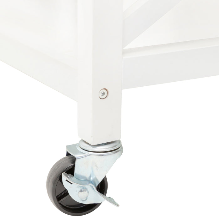 Hamptons Kitchen 2 Door Island Solid Wood Counter Top - White