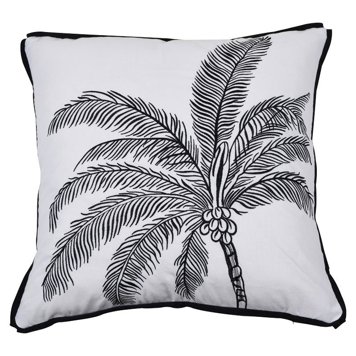 Marbella Black Leaf Cushion