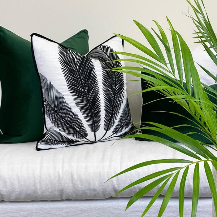 Mallorca Black Leaf Cushion