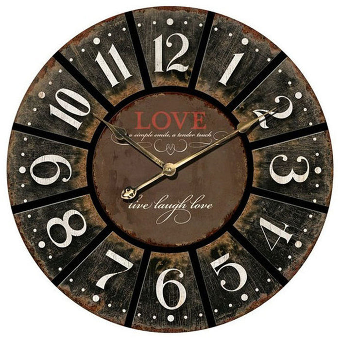 XL Round Charcoal Clock w/Love NEW Clocks