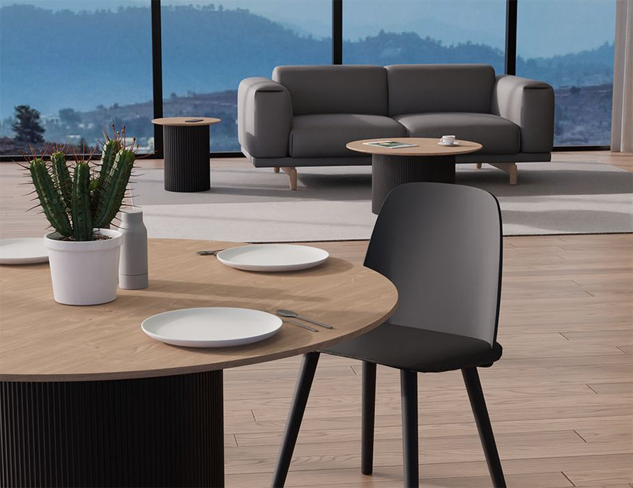 Mimi Dining Table - Black - Natural - 120cm