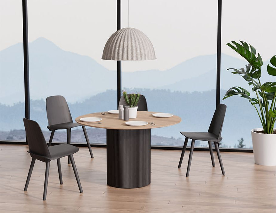 Mimi Dining Table - Black - Natural - 120cm