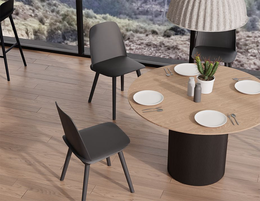 Mimi Dining Table - Black - Natural - 120cm