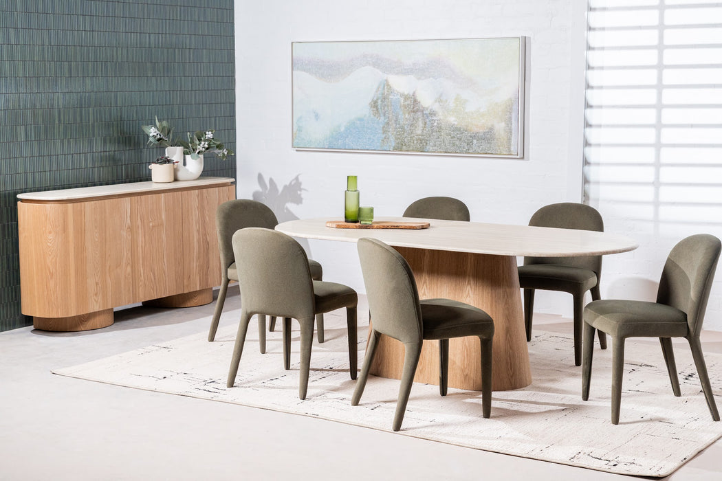 Westbury Large Dining Table White Travertine