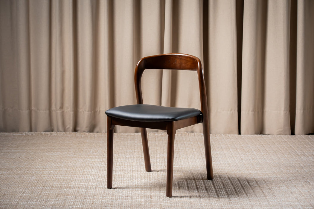 Isla Dining Chair Walnut / Black PU (Set of 2)