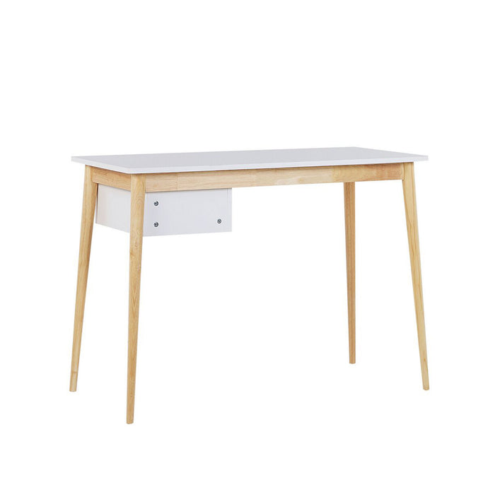 Oslo Desk With Drawer - White And Natural