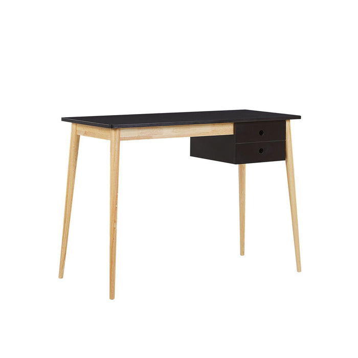 Oslo Desk With Drawer - Black And Natural