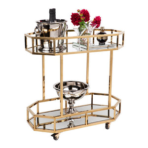 Cafe Lighting and Living Brooklyn Mirrored Bar Cart