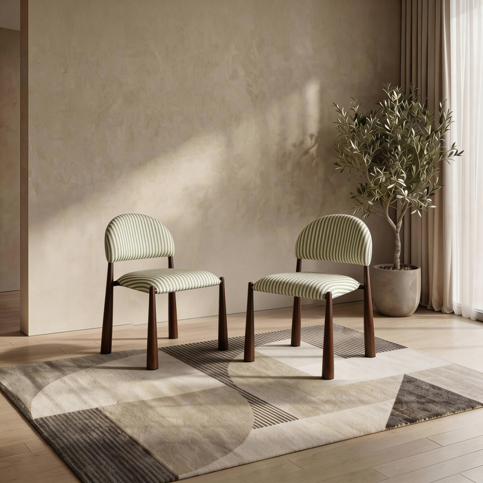 Elara Dining Chair Moss / Walnut (Set of 2)