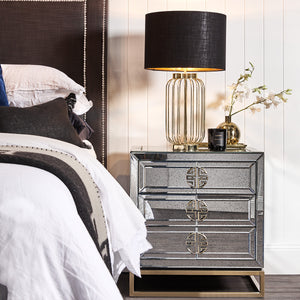 Cafe Lighting and Living Rochester Mirrored Bedside Table