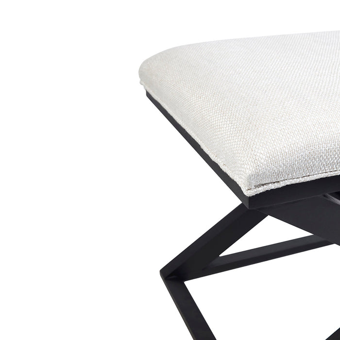 Spencer Black Timber Stool - Natural Linen