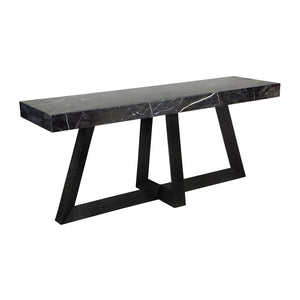 Cafe Lighting and Living Ebony Marble Console Table - Black