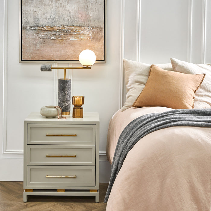 Pearl Bedside Table - Large Grey