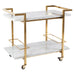 Cafe Lighting and Living Franklin White Marble Bar Cart