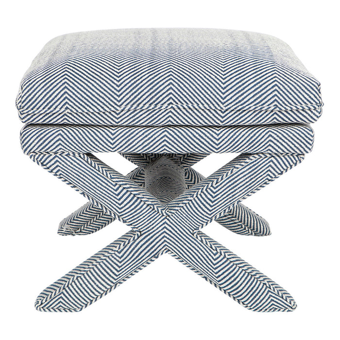 Candace Stool - Chevron Blue Linen