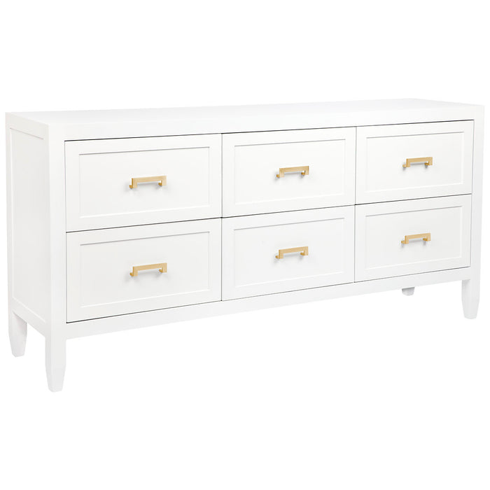 Cafe Lighting and Living Soloman 6 Drawer Chest - White