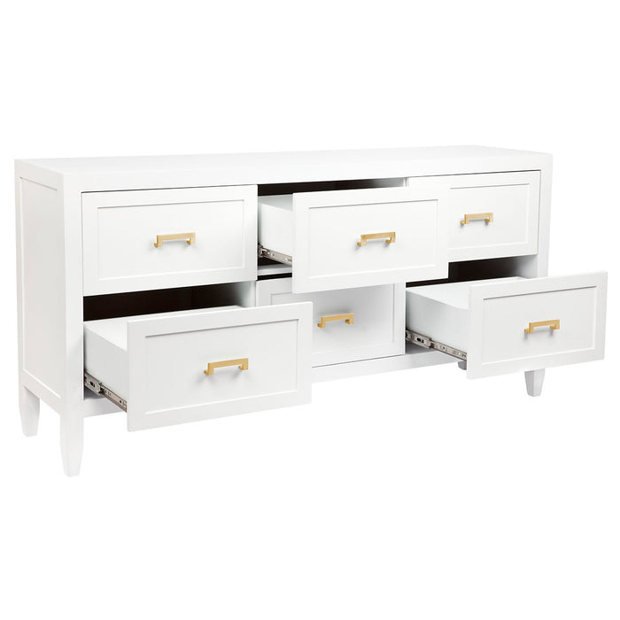 Cafe Lighting and Living Soloman 6 Drawer Chest - White