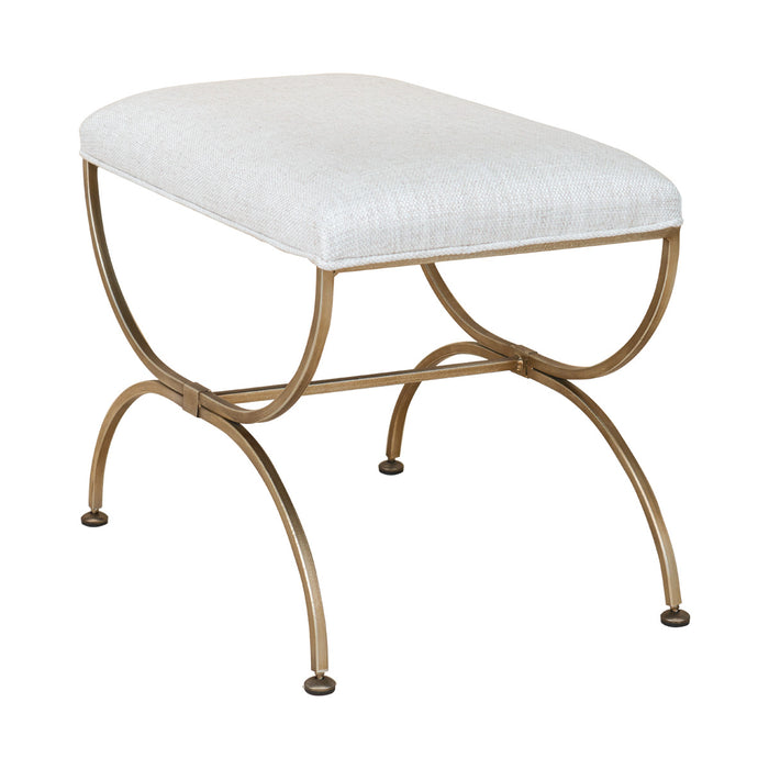 Novak Antique Gold Iron Stool - Natural Linen