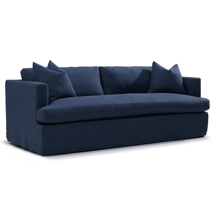 Birkshire 3 Seater Slip Cover Sofa - Navy Linen