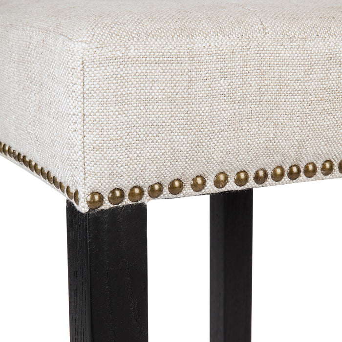 Canyon Black Kitchen Stool - Natural Linen