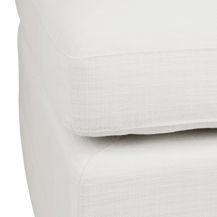 Birkshire Slip Cover Ottoman - White Linen