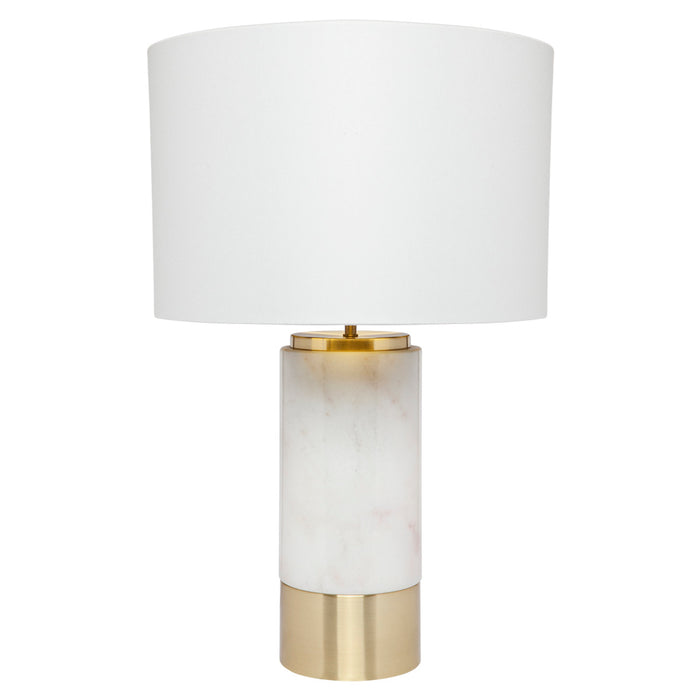 Paola Marble Table Lamp - White w White Shade