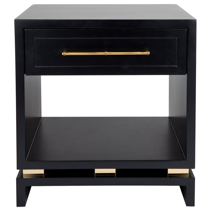 Pearl Bedside Table - Small Black