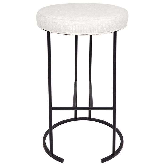 Blackley Black Iron Kitchen Stool - Natural Linen