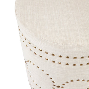 Cafe Lighting and Living Bradshaw Round Storage Stool - Natural Linen