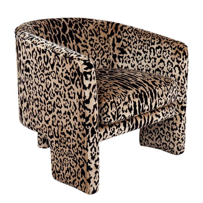 Kylie Arm Chair - Leopard Chenille