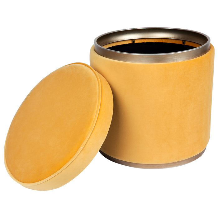 Totti Storage Stool - Yellow Velvet