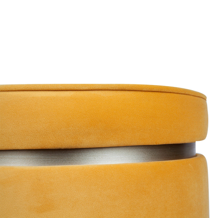 Totti Storage Stool - Yellow Velvet