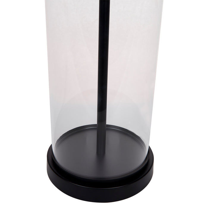 Left Bank Table Lamp - Black w Natural Shade