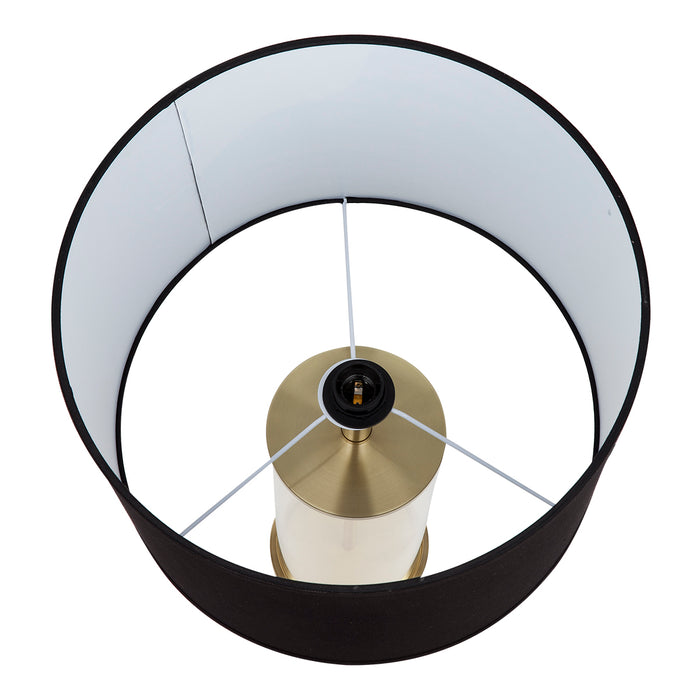 Left Bank Table Lamp - Brass w Black Shade