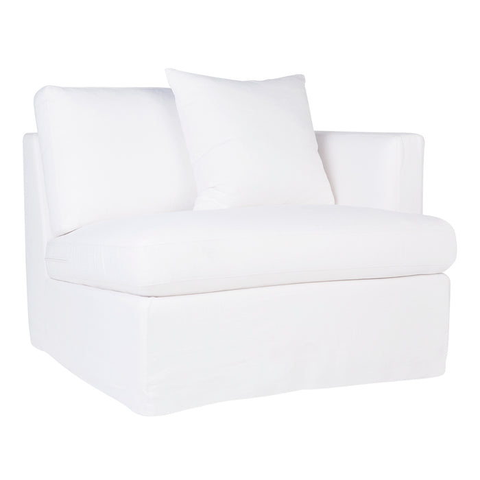 Birkshire Slip Cover Right Arm Facing Seat - White Linen