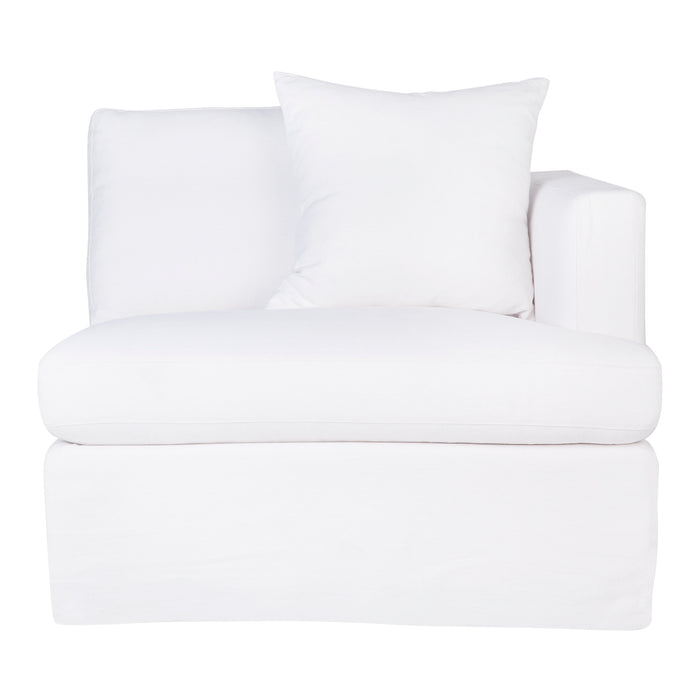 Birkshire Slip Cover Right Arm Facing Seat - White Linen