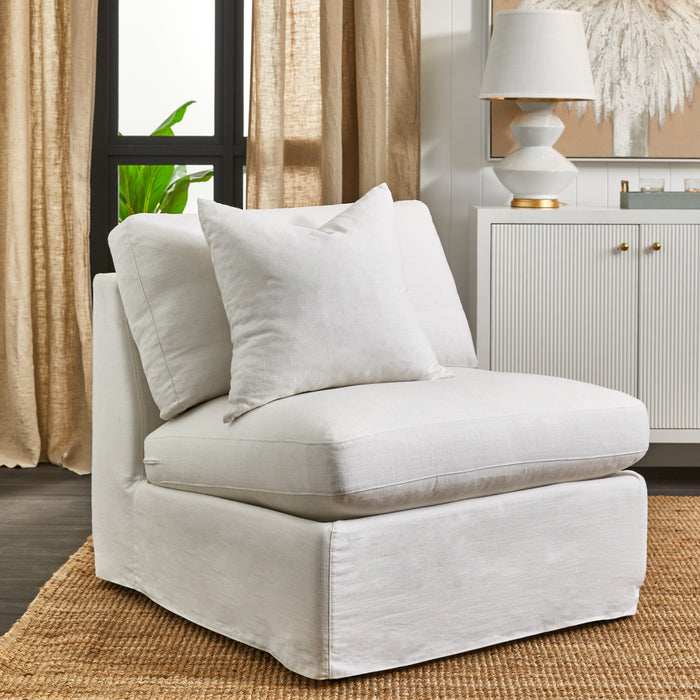 Cafe Lighting and Living Birkshire Slip Cover Occasional Chair - White Linen