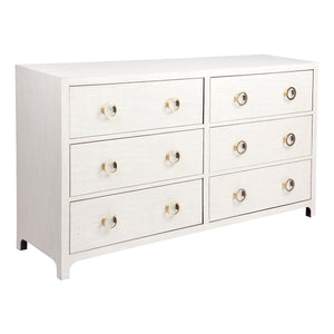Cafe Lighting and Living Astley 6 Drawer Upholstered Chest - Natural