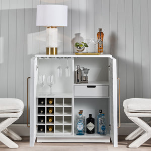 Cafe Lighting and Living Loft Oak Bar Cabinet - White
