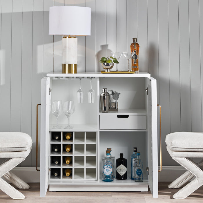 Cafe Lighting and Living Loft Oak Bar Cabinet - White