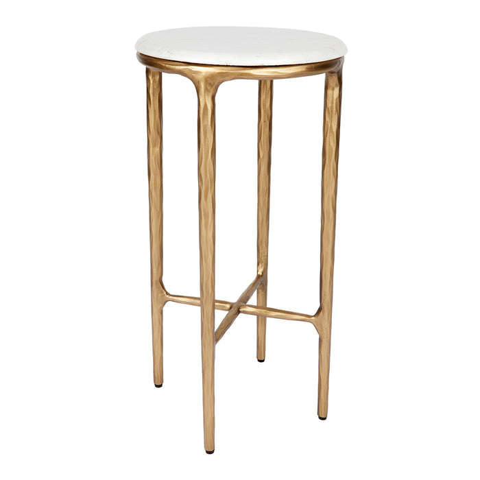 Heston Marble Petite Side Table - Brass