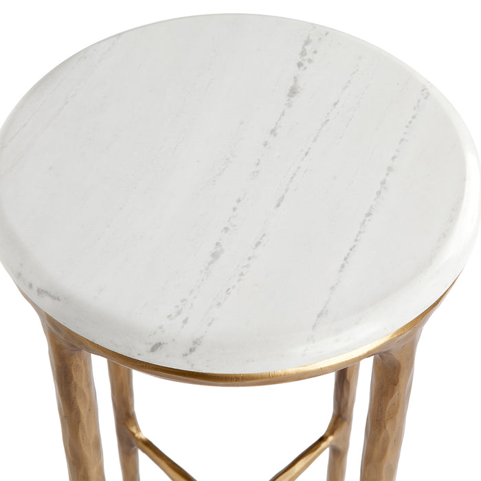 Heston Marble Petite Side Table - Brass