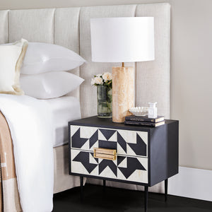 Cafe Lighting and Living Huxley Bone Inlay Bedside Table