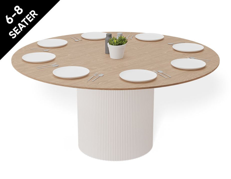 Mimi Dining Table - White - Natural - 155cm