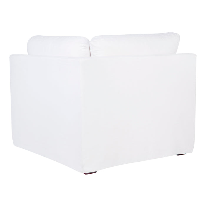 Birkshire Slip Cover Corner Seat Chair - White Linen