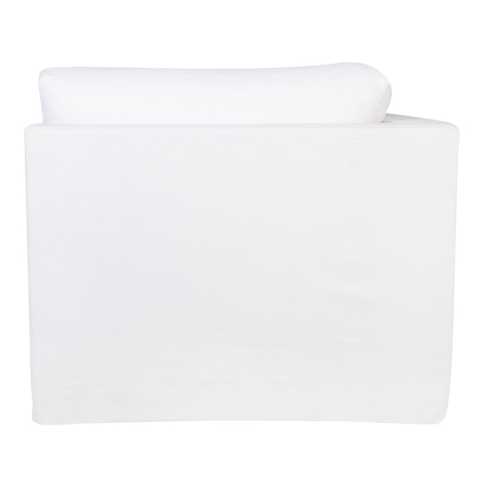 Birkshire Slip Cover Corner Seat Chair - White Linen