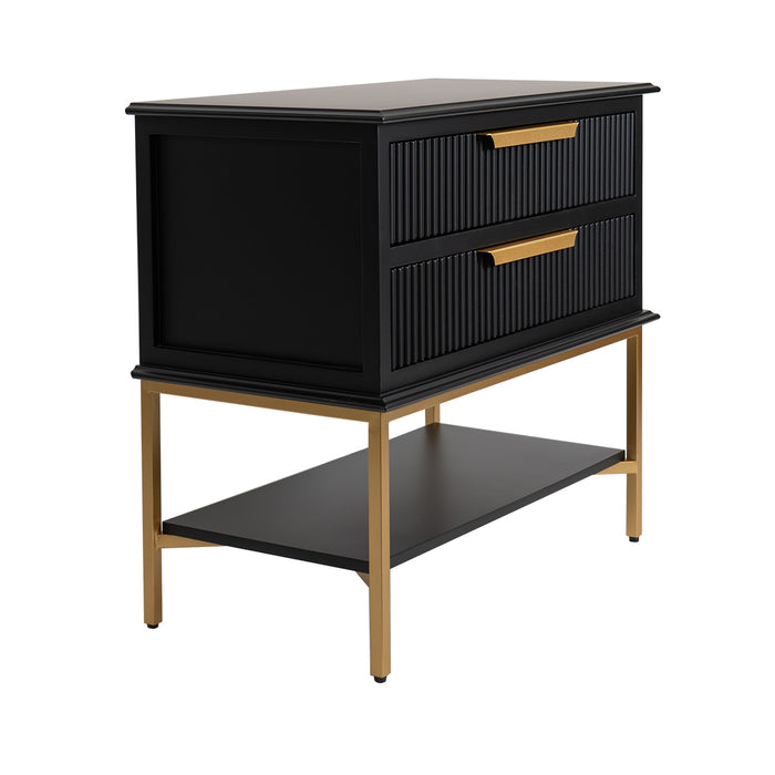 Aimee Bedside Table - Large Black